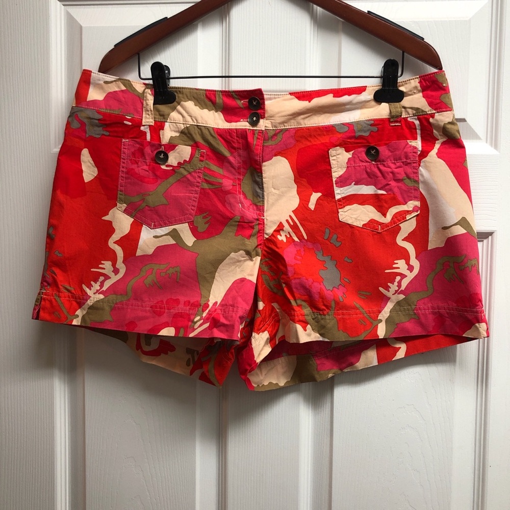 New York & Company Size16 Women’s Tropical Print Cotton Shorts